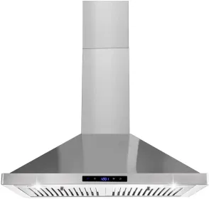 30/36 Inch Range Hood 700CFM Wall Mount Stainless Steel Touch Control 3-speed Stove Vent (Option: Silver)