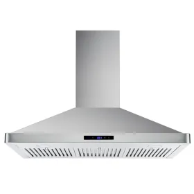 30/36 Inch Range Hood 700CFM Wall Mount Stainless Steel Touch Control 3-speed Stove Vent (Option: silver36inch)