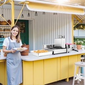 Commercial Automatic Donuts Making Machine Doughnut Maker 6 Rows 360 PCS/H (Option: Silver)