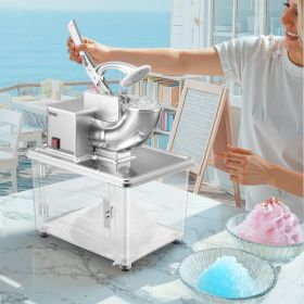 Commercial Ice Crusher 661LBS/H Electric Snow Cone Maker Shaved Ice Silver (Option: Silver)