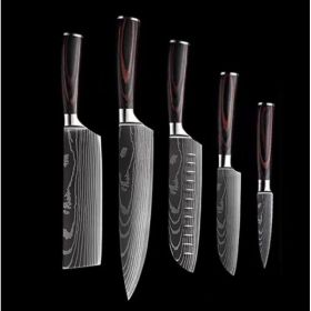 Chef Knives Kitchen Knives Cleaver Slicing Knives (Option: 5pcs set)