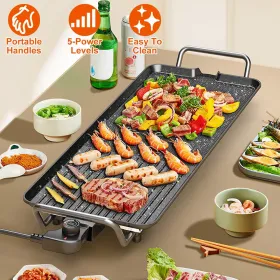 Electric Barbecue Grill Hot Plate Cooking BBQ Griddle Non-Stick Table Top Grill Griddle for Indoor Outdoor Camping Picnic (size: 1400WMSize)