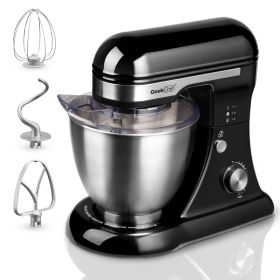 5QT Stand Electric Mixer, 12-Speed Kitchen Mixer With Tilt-Head, Stainless Steel Bowl Dough Mixer, Egg Whisk, Dough Hook & Beater Included, Idea (Option: Black)