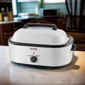 Electric Roaster Oven, 22 QT Turkey Roaster Oven With Self-Basting Lid, 1450W Roaster Oven With Defrost & Warm Function, Adjustable Temp, Removab (Option: White)