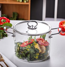 Large Glass Pot With Stainless Steel Handle,Transparent Glass Cookware Suitable For Induction Cooktops,Gas Stoves, Transparent Glass Casserole Wi (Option: 450ml)