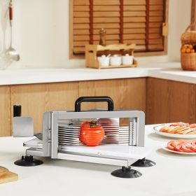 Commercial Tomato Slicer, 1/4 Inch Tomato Cutter Slicer, Stainless Steel Heavy Duty Tomato Slicer Machine, Manual Tomato Slicer With Non-slip Fee (Option: Silver)